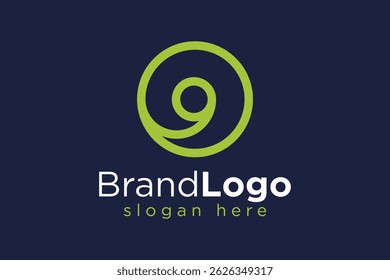 simple o logo 9 namber icon vector design template concept
