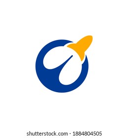 simple O rocket logo design