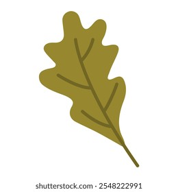 Simple oak leaf icon, ideal for eco-friendly designs and natural-themed projects.