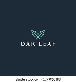 simple oak leaf logo concept for business, farming, ecology and golf company with out line, elegant and minimalist styles  