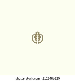 Simple oak leaf logo concept for business, farming, ecology and Property company , elegant and minimalist styles