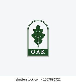 Simple Oak Leaf Logo Vector Vintage Design Illustration, Minimalist Oak Logo, Flat Logo OAK Leaf, Minimalist Logo, Minimalist Acupuncture