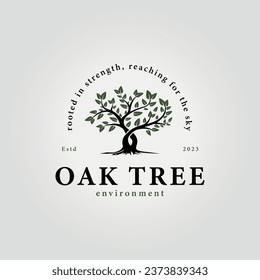 simple oak tree vector logo, illustration design of acacia and banyan tree icons in summer svg
