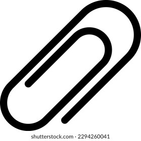 simple oblique paperclip icon, attachment symbol
