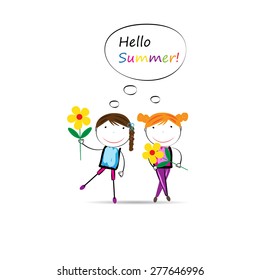 Simple occasional card with cute and sweet kids