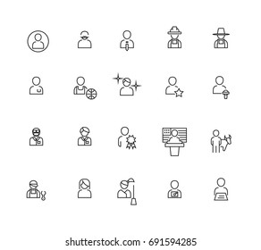 Simple Occupations and People icons set,Vector