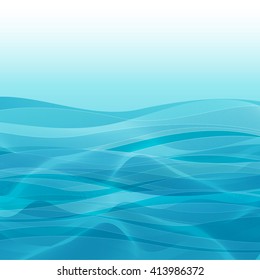 Simple ocean background. Wavy backdrop