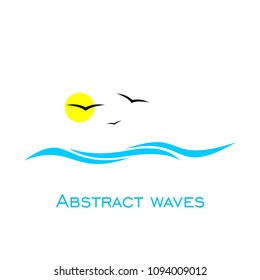 simple ocean graphic design, sea logo design, vector illustration.