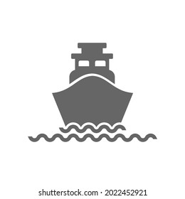 simple ocean ship icon on white background