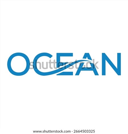 simple ocean wordmark waves on the coast logo design