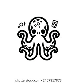 Simple octopus illustration suitable for logo