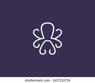 simple octopus logo. octopus logo with artistic and soft curved lines. can be used for company logos, mobile apps, etc.