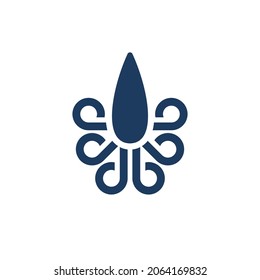 
Simple octopus logo design. Flat line art and soft curved lines Octopus icon, illustration template for for company logos, mobile apps, seafood brand identity