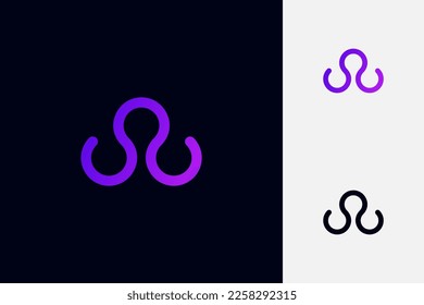 Simple Octopus Logo Monoline Abstract