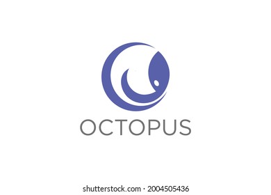 Simple octopus logo template vector.