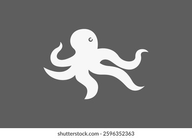 Simple octopus silhouette in white logo