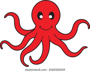 simple octopus  vector logo design