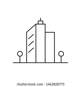 simple office building icon vector clip art flat design object