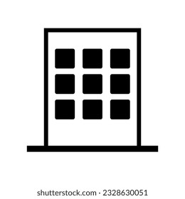Einfache Bürogebäude-Ikone. Gebäude. Vektorgrafik.