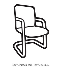 simple office chair, black and white vector