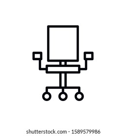 Simple office chair line icon. Stroke pictogram. Vector illustration isolated on a white background. Premium quality symbol. Vector sign for mobile app and web sites.