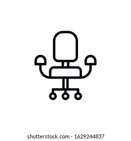 Simple office chair line icon. Stroke pictogram. Vector illustration isolated on a white background. Premium quality symbol. Vector sign for mobile app and web sites.
