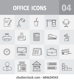 Simple office icons set. Universal office icon to use for web and mobile UI, set of basic office elements