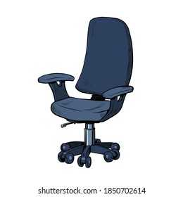 Simple office work chair, isolate on a white background. Pop art retro illustration kitsch vintage 50s 60s style