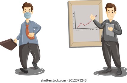 simple office worker vector,
two vector objects that show workers who are in a hurry to leave, and are making presentations, you can use these vectors for infographics, posters, and backgrounds