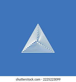 Simple offset line triangle logo. Logo for company, business, product, and brand.