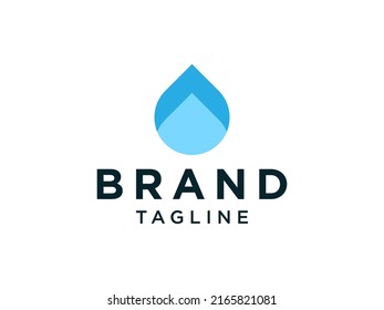 Simple Oil Drop Logo. Blue Combination isolated on White Background. Flat Vector Logo Design Template Element for Nature and Branding Logos.