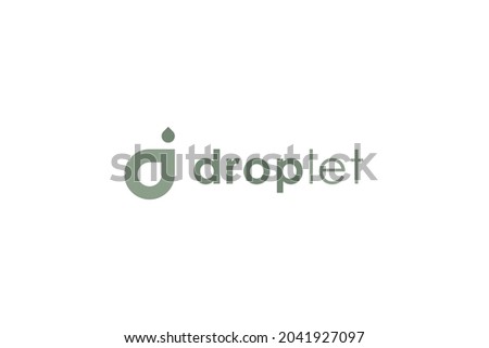 Simple Oil Drop Logo. Green Initial Letter D with Waterdrop Combination isolated on White Background. Flat Vector Logo Design Template Element for Nature and Branding Logos.