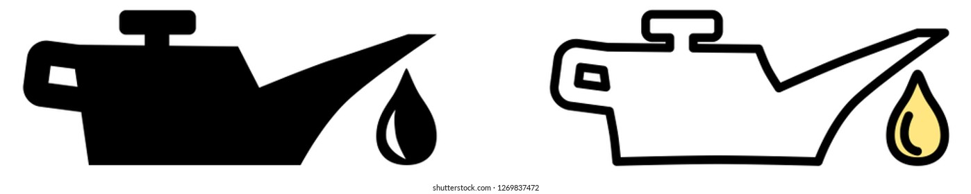 Simple oiler can icon, black and white / yellow version.