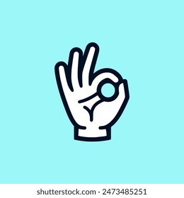 simple ok hand sign symbol logo vector illustration template design