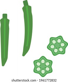 Einfache Okra-Clipkunst, flaches Design