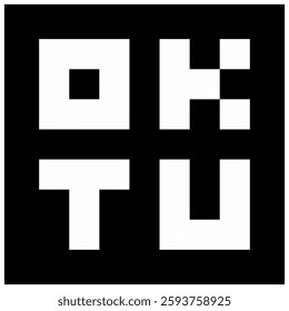 Simple OKTU text vector, company or app logo design, pixel concept.