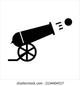 Simple Old Cannon Silhouette Vector Isolated Stock Vector (Royalty Free ...