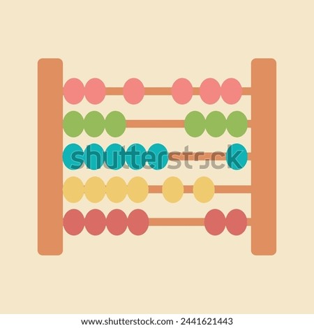 simple old colorful wooden abacus sign or symbol. cool clean calculator for children flat design vector. calculate Arithmetic or mathematics. easy education method for kids isolated art illustration