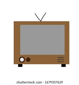Einfaches, altes TV-Design, das noch aus Holz war