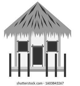 simple old hut design illustration