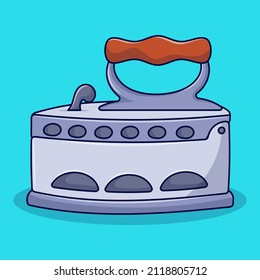 Simple old iron clipart with colored hand drawn style