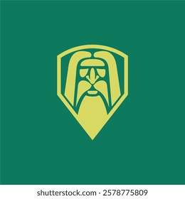 simple old man shape for logo or icon