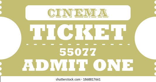 Simple old vintage cinema ticket template