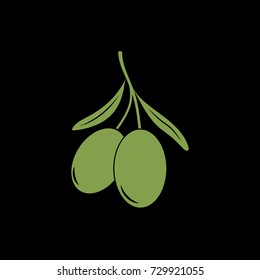 Simple olive icon vector illustration on black background