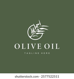 simple olive logo design olive fruit plant symbol of beauty and spa business brand template