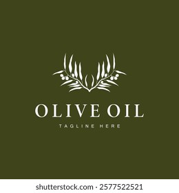 simple olive logo design olive fruit plant symbol of beauty and spa business brand template
