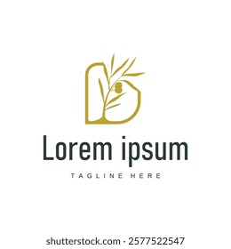 simple olive logo design olive fruit plant symbol of beauty and spa business brand template