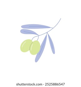 Rama de olivo simple. Ilustración vectorial aislada.