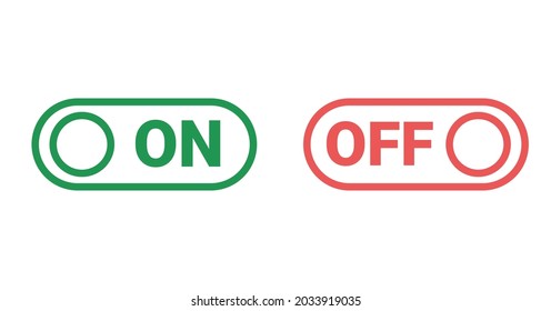 Simple On Off Button and slider on White Background