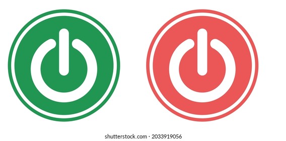 Simple On Off Button on White Background